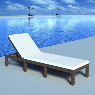 Sun lounger with mattress,...