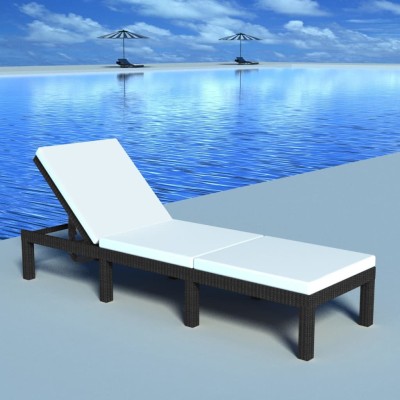 Sun lounger with mattress,...