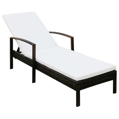 Sun lounger with mattress,...