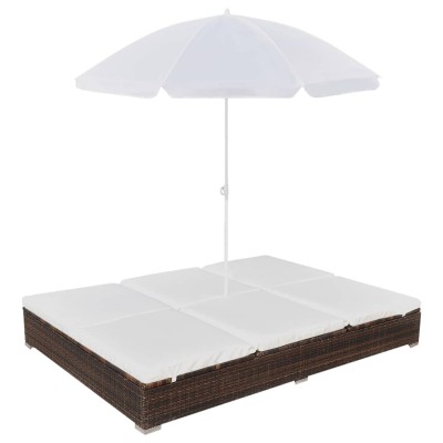 Sun lounger with umbrella,...