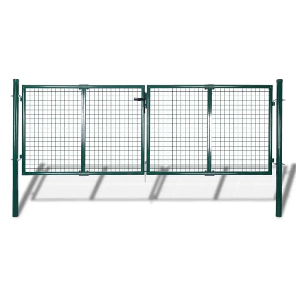 Fence gate, steel, 300x100 cm, green