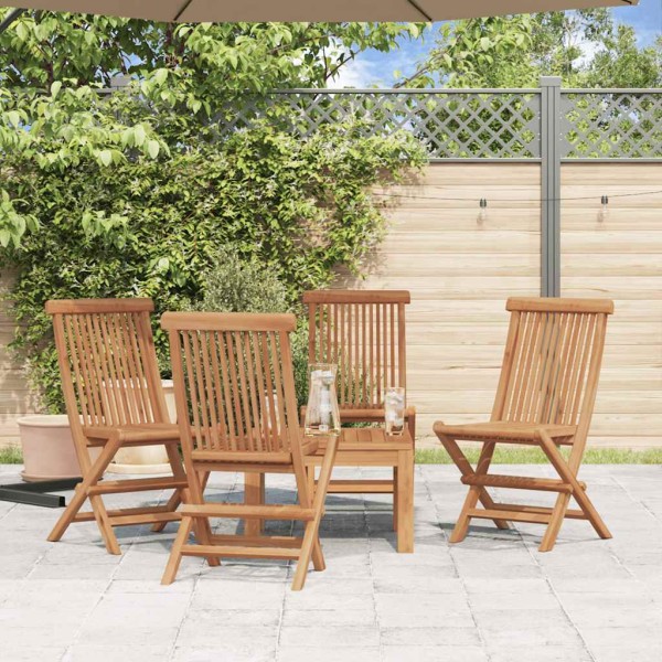 Folding garden chairs, 4 pcs., teak