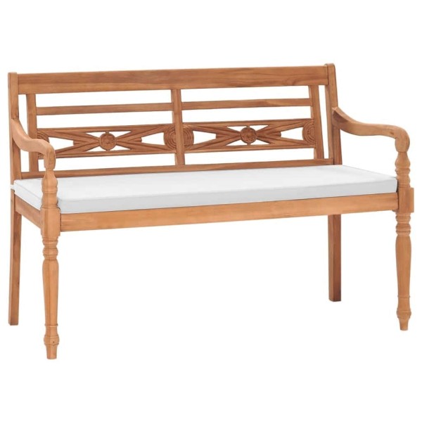 Batavia bench with pillows, 120 cm, teak