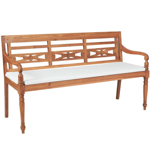 Batavia bench with pillows, 150 cm, teak