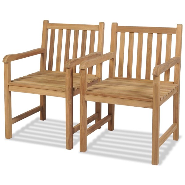 Outdoor chairs, 2 pcs., teak