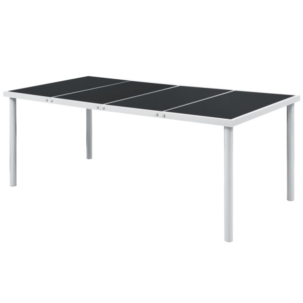 Garden table, black, 190x90x74cm, steel