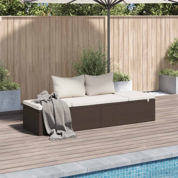 Garden bed, brown, 195x60 cm, polyrattan