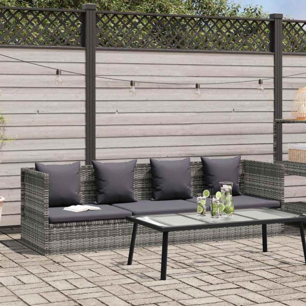 Garden bed, gray, 200x60 cm, polyrattan