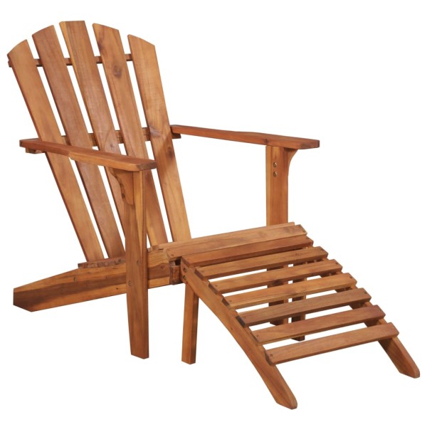 Garden Adirondack chair with footrest, acacia wood. array