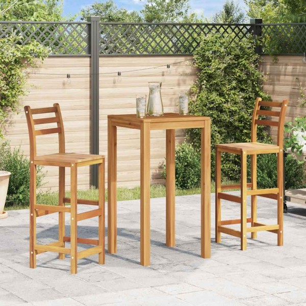 Bar stools, 2 pcs., solid acacia wood