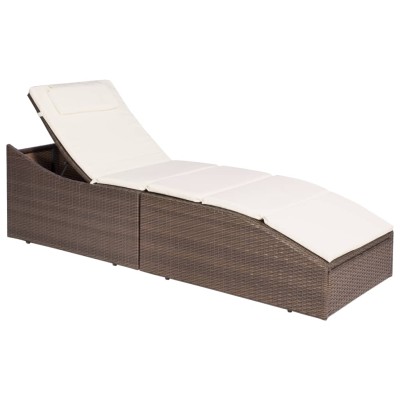 Sun lounger with mattress,...