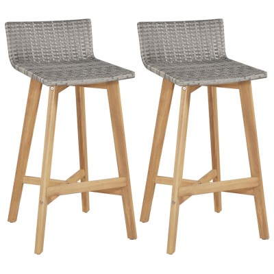 Bar stools, 2 pcs., solid...