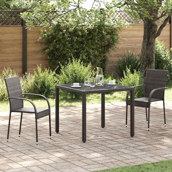 Folding outdoor chairs, 2 pcs., polyrattan, brown