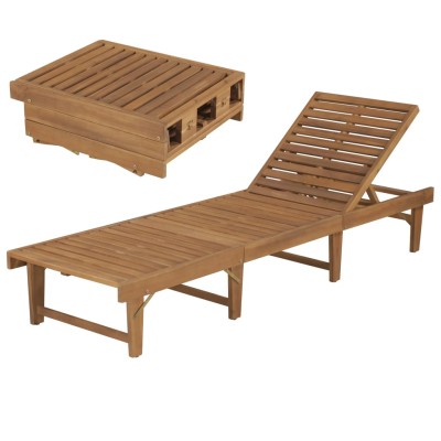 Folding sun lounger, solid...