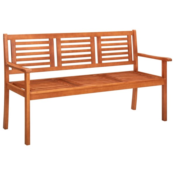 Garden bench, 150 cm, three-seater, solid eucalyptus wood
