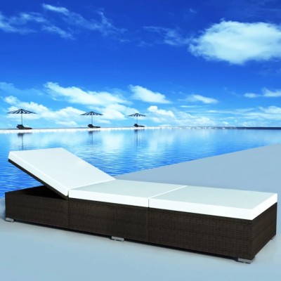 Sun lounger with mattress,...