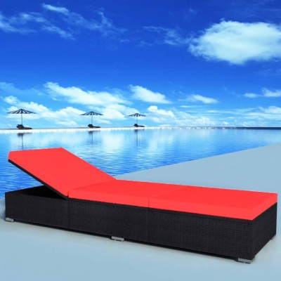 Sun lounger with mattress,...