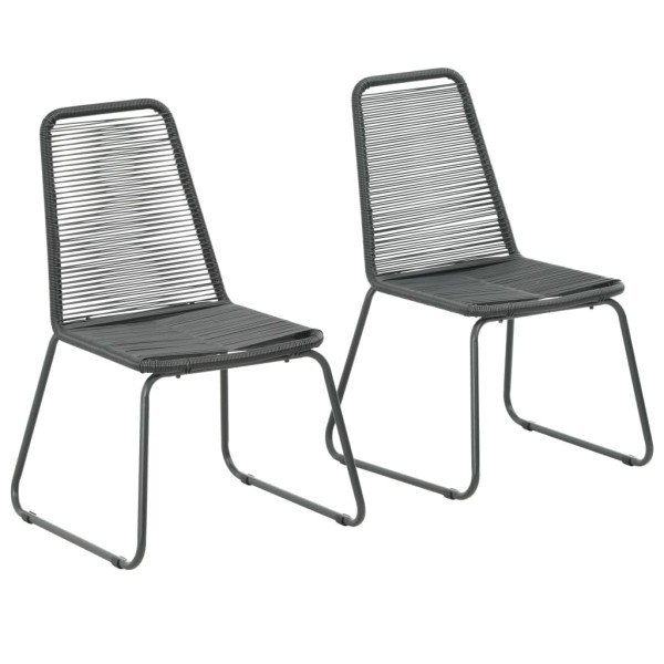 Outdoor chairs, 2 pcs., black, polyrattan