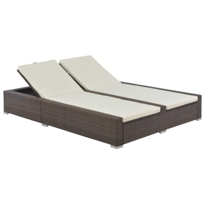 Double sun lounger, brown,...
