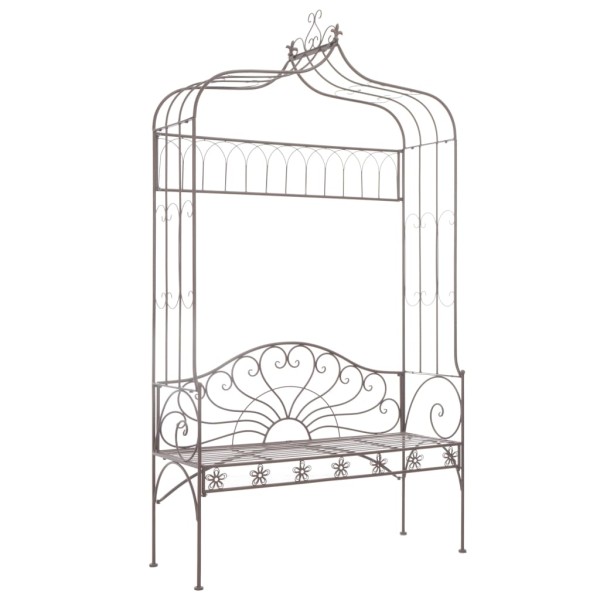 Garden bench, brown, 122 cm, iron, antique style