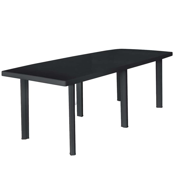 Garden table, anthracite color, 216x90x72cm, plastic
