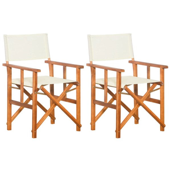 Director's chairs, 2 pcs., solid acacia wood