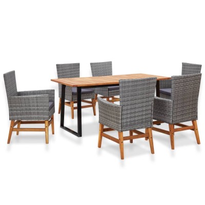 Dining set, 7 pieces, gray,...