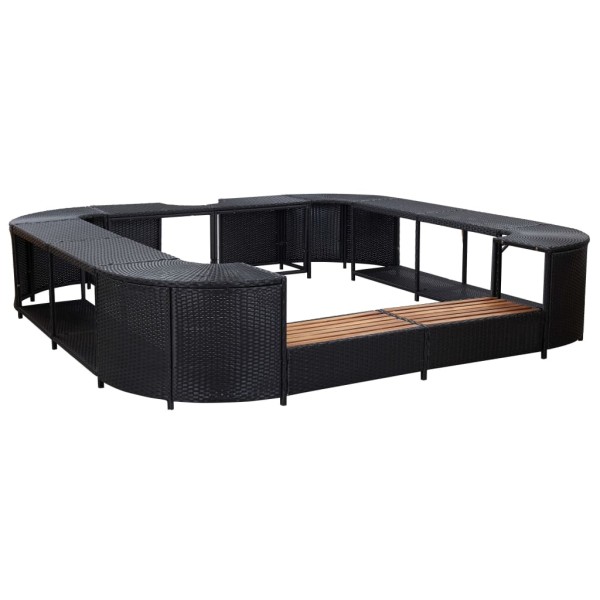 Whirlpool frame, black, 268x268x55cm, polyrattan