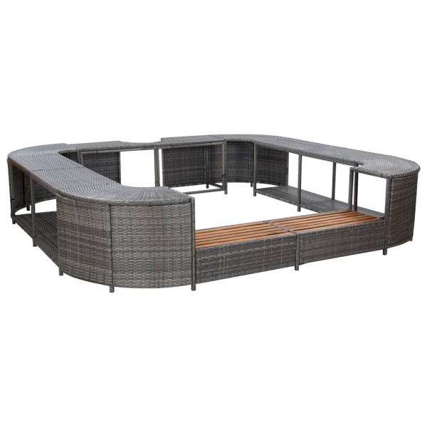 Whirlpool frame, gray, 268x268x55cm, polyrattan