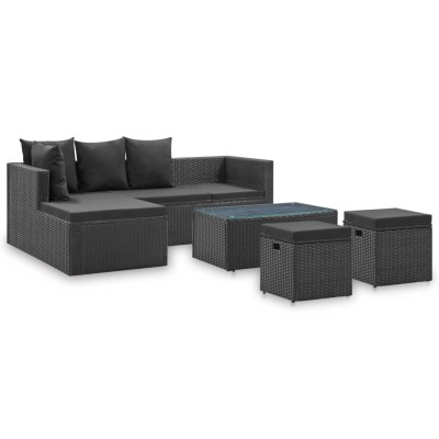 Lounge set with pillows, 4...