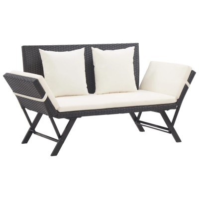 Garden bench with cushions,...