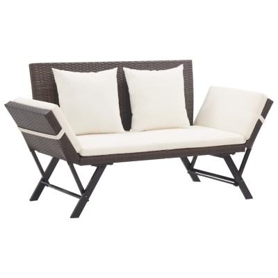 Garden bench with cushions,...