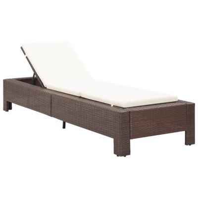 Sun lounger with mattress,...