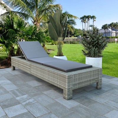 Sun lounger with mattress,...