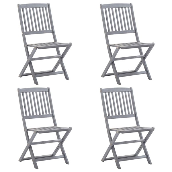 Folding outdoor chairs, 4 pcs., solid acacia wood