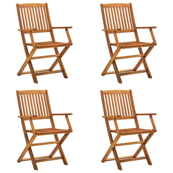 Folding outdoor chairs, 4 pcs., solid acacia wood