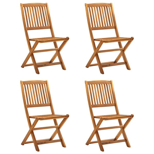 Folding outdoor chairs, 4 pcs., solid acacia wood