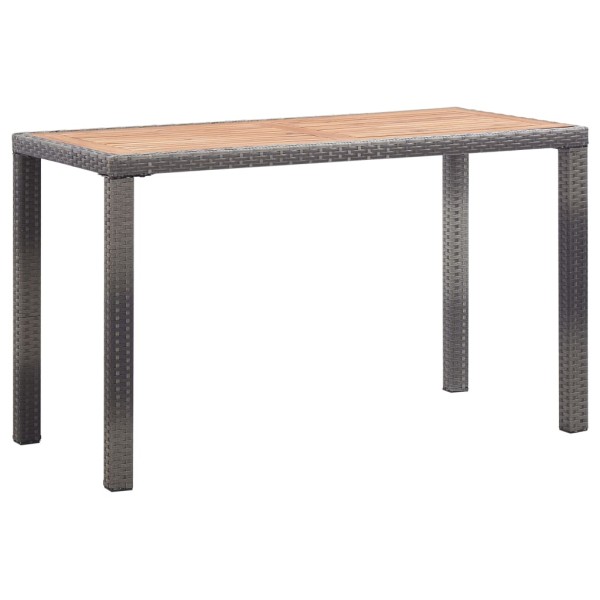 Garden table, anthracite and brown, 123x60x74cm, solid acacia