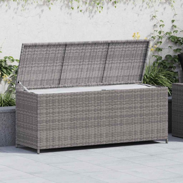 Garden storage box, gray, 150x50x60cm, polyrattan