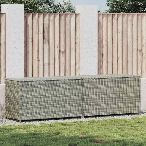 Garden storage box, gray, 200x50x60cm, polyrattan