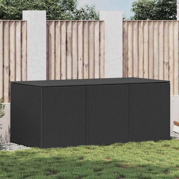 Garden storage box, black, 180x90x70 cm, polyrattan