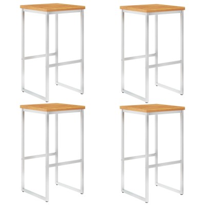 Bar stools, 4 pcs., solid...
