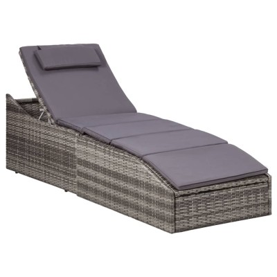 Sun lounger with mattress,...