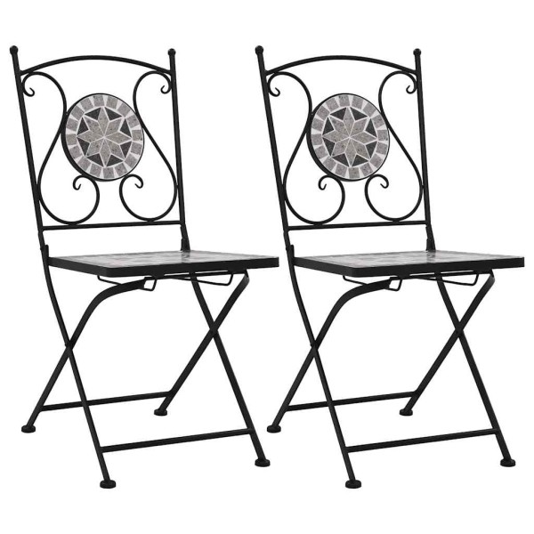 Mosaic bistro chairs, 2 pcs., gray color