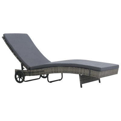 Sun lounger with wheels and...