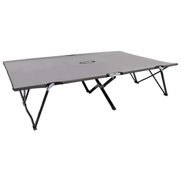 Folding sun lounger, grey, steel