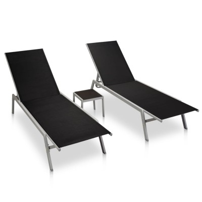 Sunbeds with table, 2 pcs.,...
