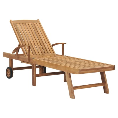 Sun lounger, solid teak wood