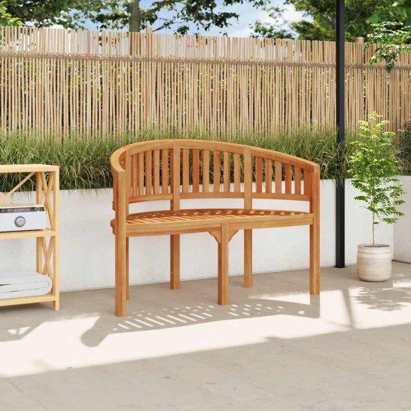 Banana-shaped bench, 120 cm, solid teak wood