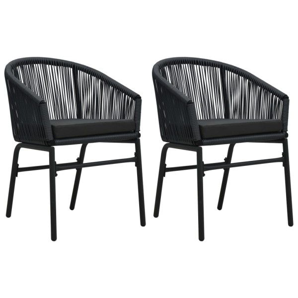 Garden chairs, 2 pcs., black, PE rattan